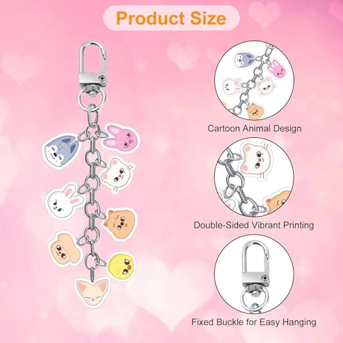 INIMAGINE IN-IMAGINE Cartoon Keychain, Kids Set, Keychain Inspired Cartoon Accessories, Perfect for Fans Backpacks, Keys, or Stray Kids Lightstick Collections - Image 2
