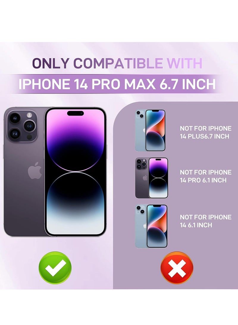 ELTRAZONE [5 in 1 for iPhone 14 Pro Max Case Clear, with 2X Screen Protector + 2X Lens Protector, [Military Grade Shockproof] [No Yellowing] Hard Back Slim Case for iPhone 14 Pro Max 6.7 inch - Image 2