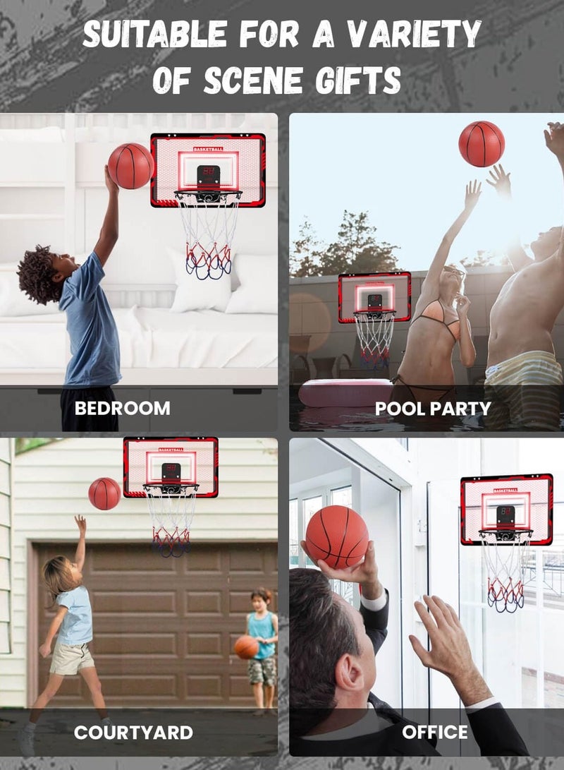 Indoor Basketball Hoop Set with 4 Balls for All Ages , Mini Basketball Hoop for Door with Complete Accessories, Fun Basketball Game Toys for Kids and Adults  - Image 5