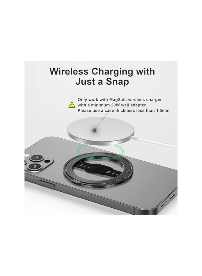 Green Tiger Magnetic Phone Ring Holder, Comfortable Cell Phone Ring Holder, Removable Magnetic Ring Holder Kickstand Loop, Ultra Thin Magnetic Phone Grip for Magsafe Charging (Black) - Image 5