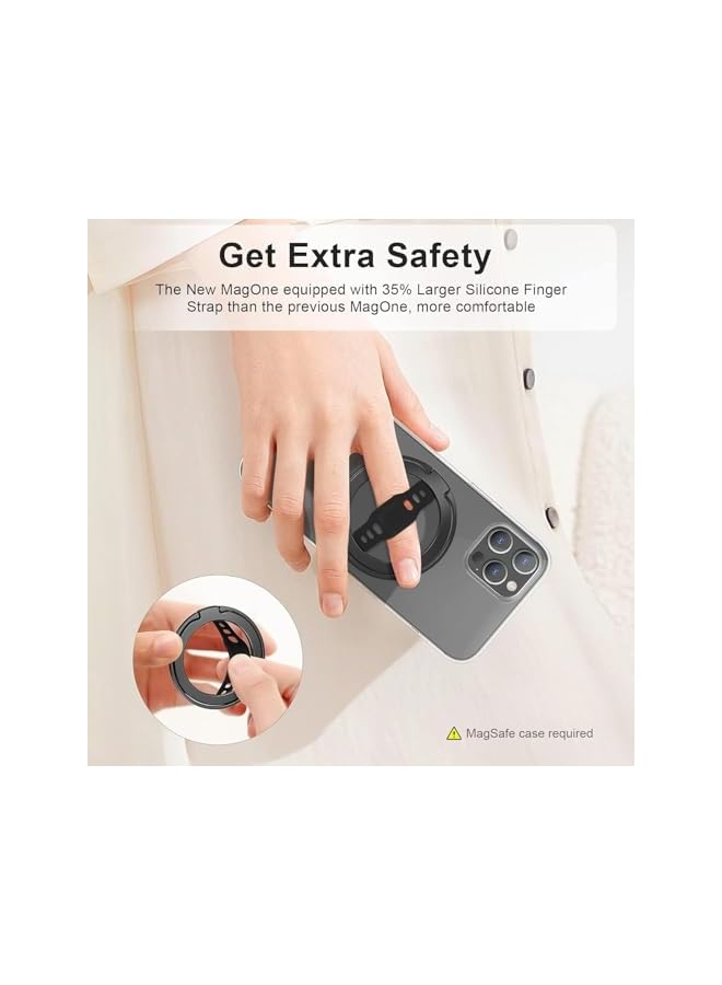 Green Tiger Magnetic Phone Ring Holder, Comfortable Cell Phone Ring Holder, Removable Magnetic Ring Holder Kickstand Loop, Ultra Thin Magnetic Phone Grip for Magsafe Charging (Black) - Image 4