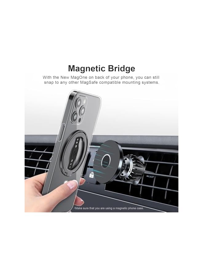 Green Tiger Magnetic Phone Ring Holder, Comfortable Cell Phone Ring Holder, Removable Magnetic Ring Holder Kickstand Loop, Ultra Thin Magnetic Phone Grip for Magsafe Charging (Black) - Image 2