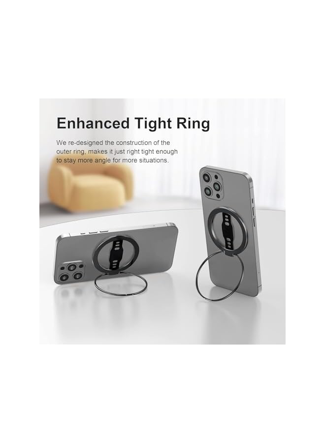 Green Tiger Magnetic Phone Ring Holder, Comfortable Cell Phone Ring Holder, Removable Magnetic Ring Holder Kickstand Loop, Ultra Thin Magnetic Phone Grip for Magsafe Charging (Black) - Image 3