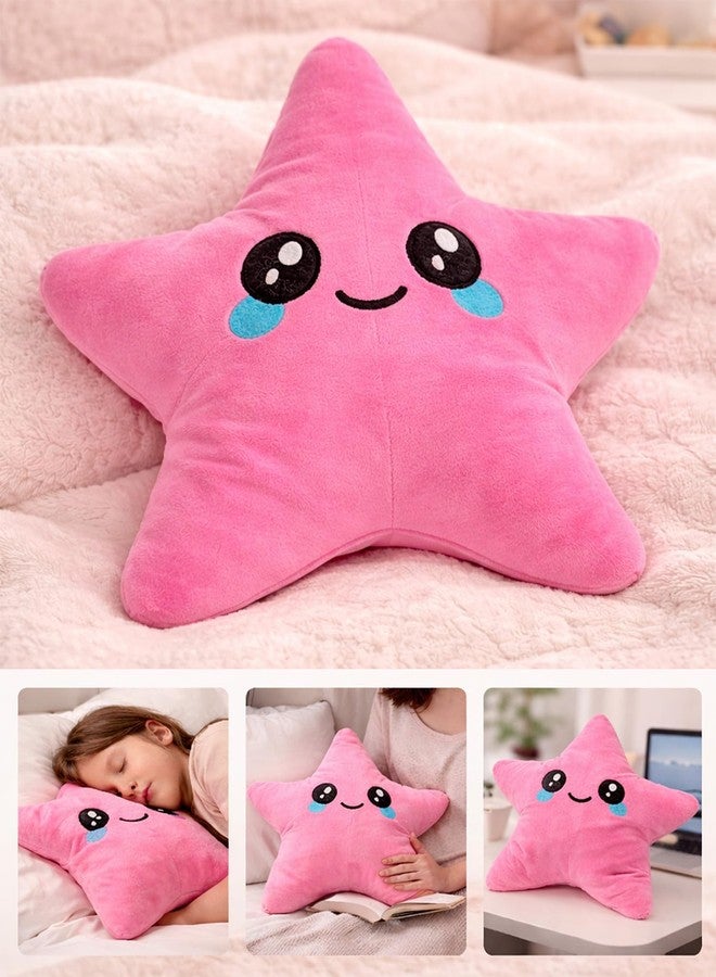 Adhigams Cute Star Plush Toy for Kids Babies Soft Stuffed Cushion Pillow Smiley Design Nursery Decor Boys Girls Ultra Gentle Skin Friendly Fabric Home Bedroom Decorative Item Pink - Image 5
