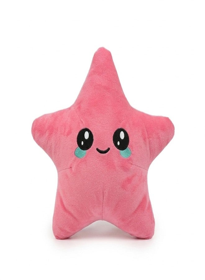 Adhigams Cute Star Plush Toy for Kids Babies Soft Stuffed Cushion Pillow Smiley Design Nursery Decor Boys Girls Ultra Gentle Skin Friendly Fabric Home Bedroom Decorative Item Pink - Image 1