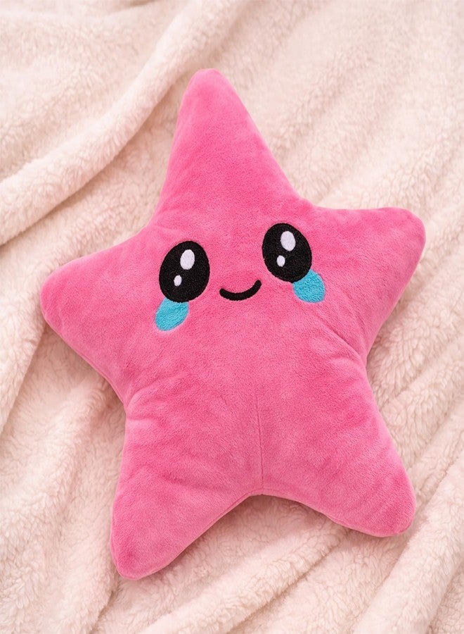 Adhigams Cute Star Plush Toy for Kids Babies Soft Stuffed Cushion Pillow Smiley Design Nursery Decor Boys Girls Ultra Gentle Skin Friendly Fabric Home Bedroom Decorative Item Pink - Image 3