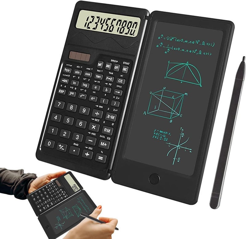 klarako Foldable Digital Drawing Pad Calculator with Stylus - [New-Version] Portable Erasable Tablet Digits Drawing Pad 12 Digits Display - Household Desktop Calculator Button (S3 Solar Energy+Battery) - Image 1