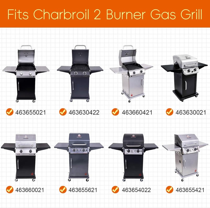 GGC شبكات الشواء من الحديد الزهر لموقد Charbroil رقم 463660421، قطع غيار لموديلات Charbroil 463660021، 463655621، 463630021، 463630422، G426-0004-W1، G426-0005-W1، عدد 2 قطعة من شبكات الطهي لموقد Char-Broil. - Image 3