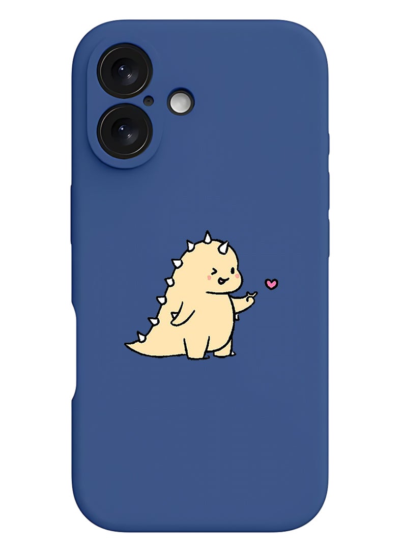 Theodor Protective Slim Fit Case Liquid Silicone Cover with Full Body Protection Anti-Scratch Shockproof Case For Apple iPhone 17 (Blue) Dino love - Image 1