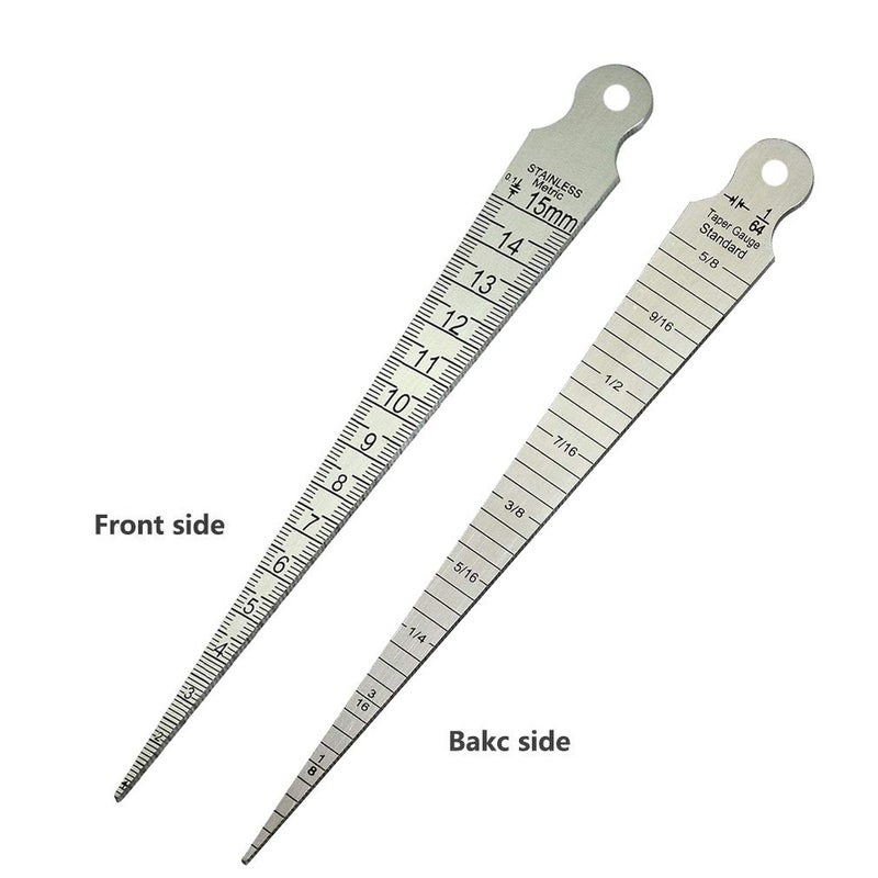 KEWAYO Taper Gauge  Stainless Steel Welding Gap  Hole Measurement Tool Dual Scale 13258 Inch  115mm  Ulnar Test Gauge for Metal Fabrication Automotive  Plumbing - Image 5