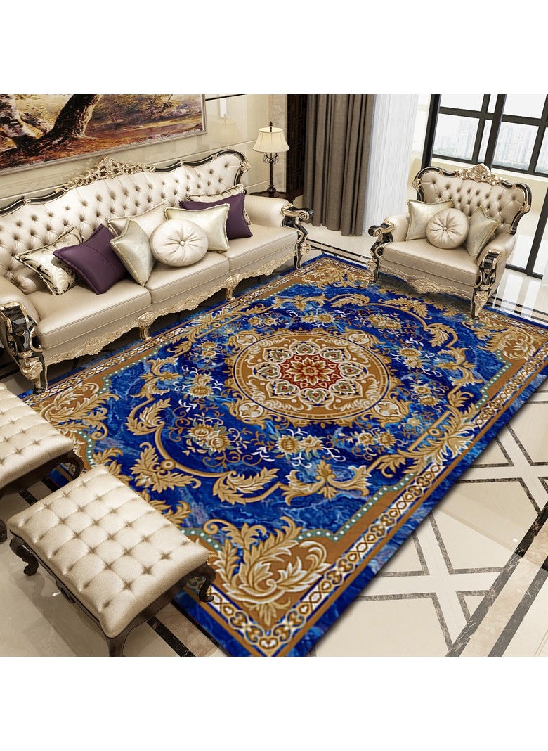 KUYING Bedroom Rug Vintage European Style Soft Carpet Synthetic Fibre 