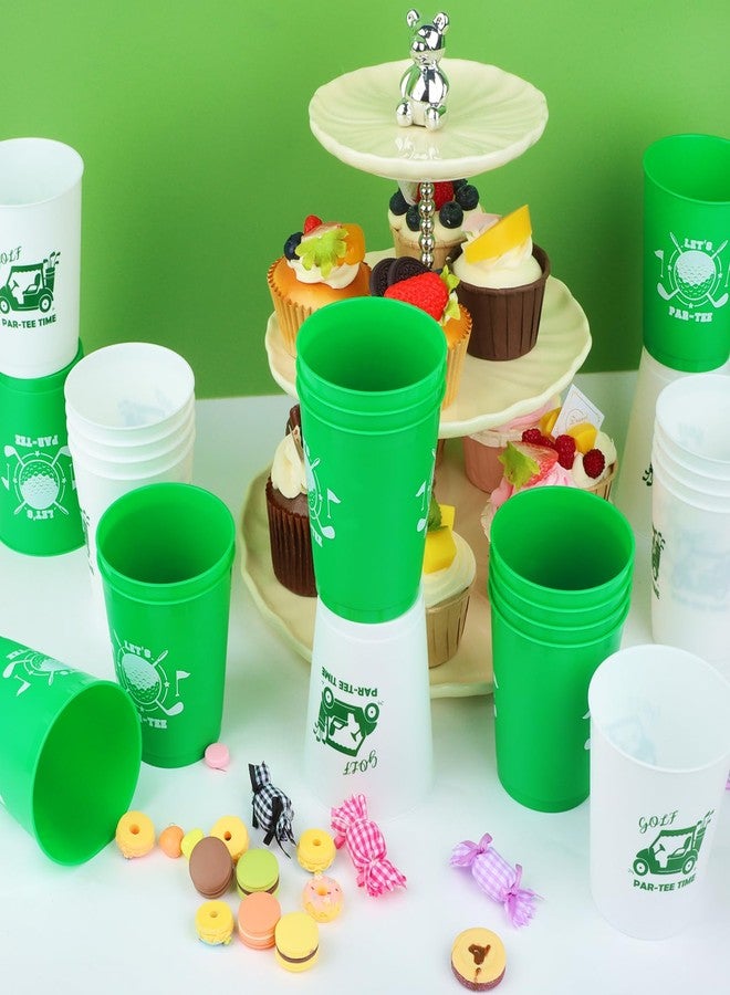 Lemicin 24 Pcs Golf Party Plastic Cups 12Oz Reusable Plastic Drinking Cups Golf Ball Sports Game Day Bulk Tumblers for Kids Family Sports Themed Birthday Gifts School Party Supplies - Image 4