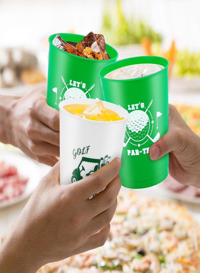 Lemicin 24 Pcs Golf Party Plastic Cups 12Oz Reusable Plastic Drinking Cups Golf Ball Sports Game Day Bulk Tumblers for Kids Family Sports Themed Birthday Gifts School Party Supplies - Image 5