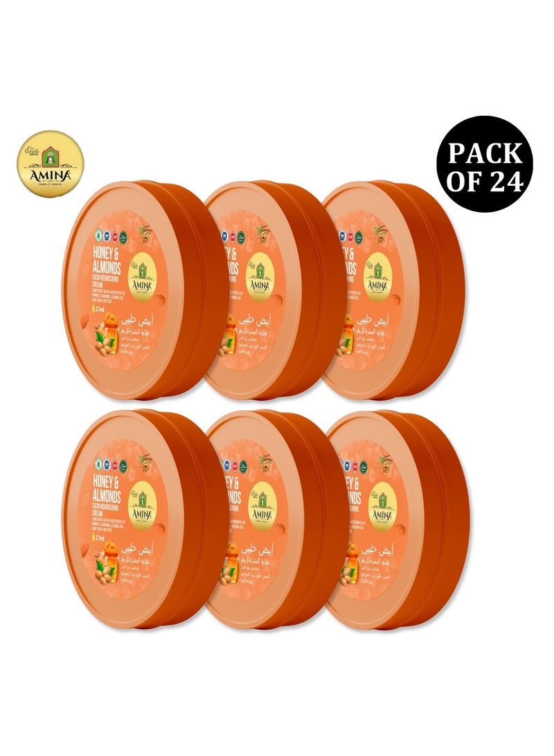 Amina Honey & Almond Moisturizing Cream with a lightweight, nourishing formula, Beauty cream, for soft smooth skin, 17 ml (Pack of 24) - Image 1