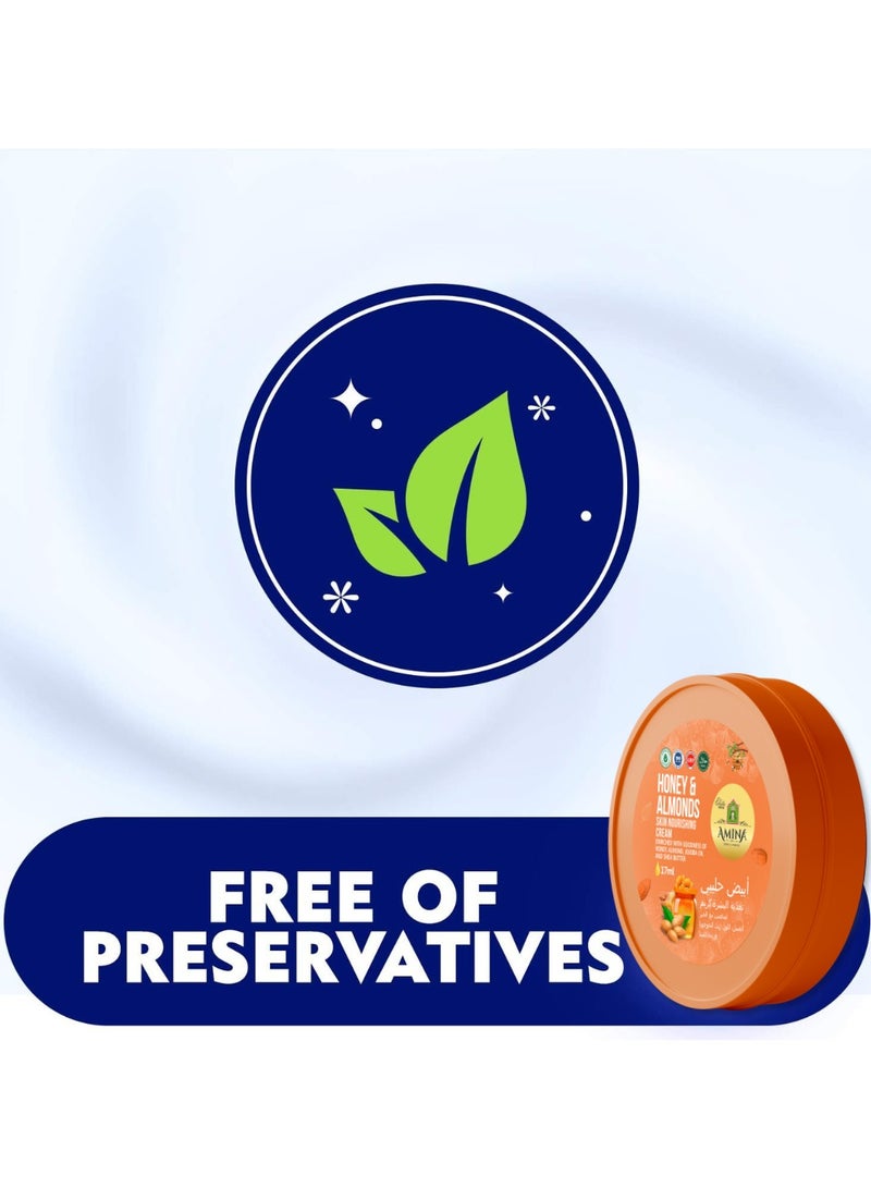 Amina Honey & Almond Moisturizing Cream with a lightweight, nourishing formula, Beauty cream, for soft smooth skin, 17 ml (Pack of 24) - Image 4