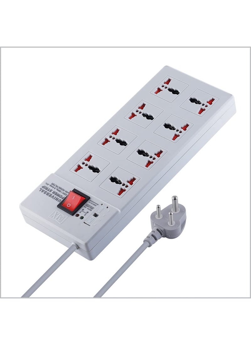 MX MX Power Strip Extension Board with 8 Universal Socket Master Switch Power Indicator and Child Safety Shutter 15 mtr Cord Length  - Image 1