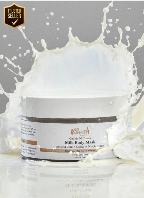Cookie N Cream Body Mask | For Dark Patches, Even Skin Tone, Glowing Skin | 200 ml
