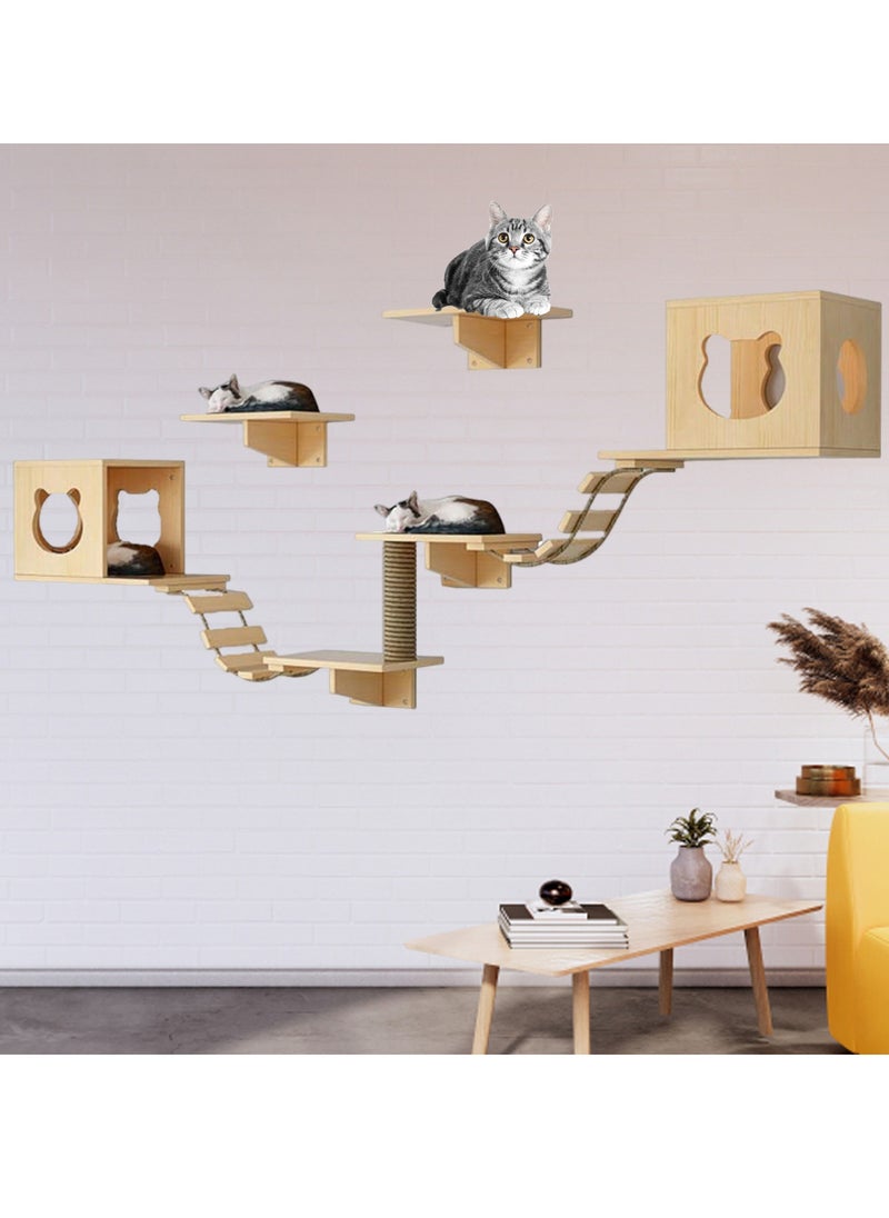 Kidle - Premium Wall-Mounted Cat Playground  Unique Design with 2 Nests & Platforms Soft Steps Wider Perches & Scratch Column - Image 1