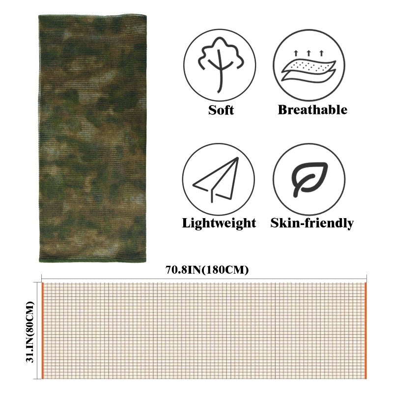 HYOUT Tactical Military Neck Scarves Reversible Woodland Camo Scarf Sniper Veil Desert Shemagh for Wargame Outdoor Sports - Image 2