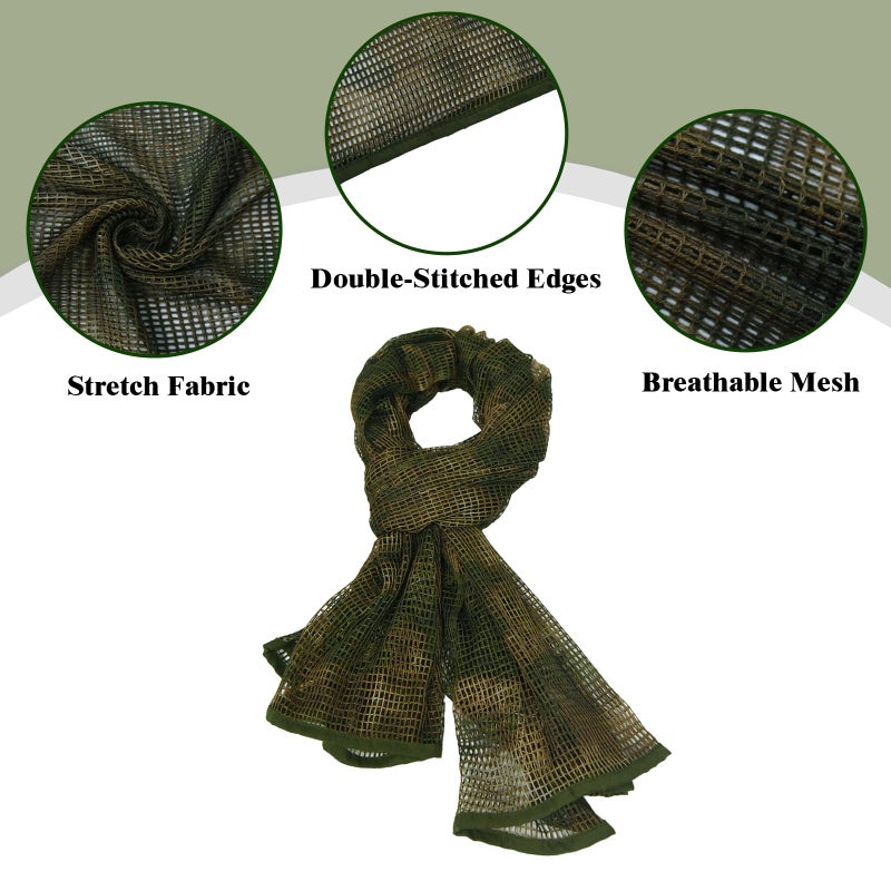 HYOUT Tactical Military Neck Scarves Reversible Woodland Camo Scarf Sniper Veil Desert Shemagh for Wargame Outdoor Sports - Image 3
