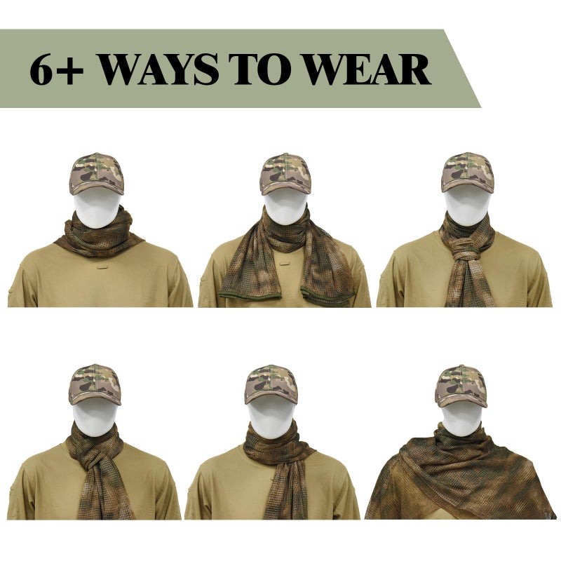 HYOUT Tactical Military Neck Scarves Reversible Woodland Camo Scarf Sniper Veil Desert Shemagh for Wargame Outdoor Sports - Image 5