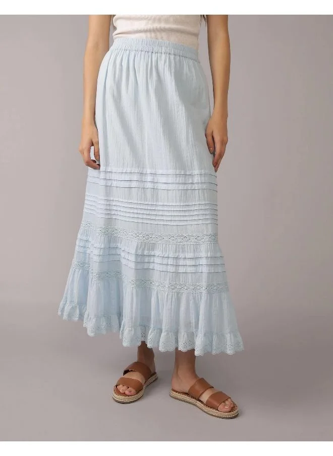 American Eagle AE High-Waisted Lace Maxi Skirt