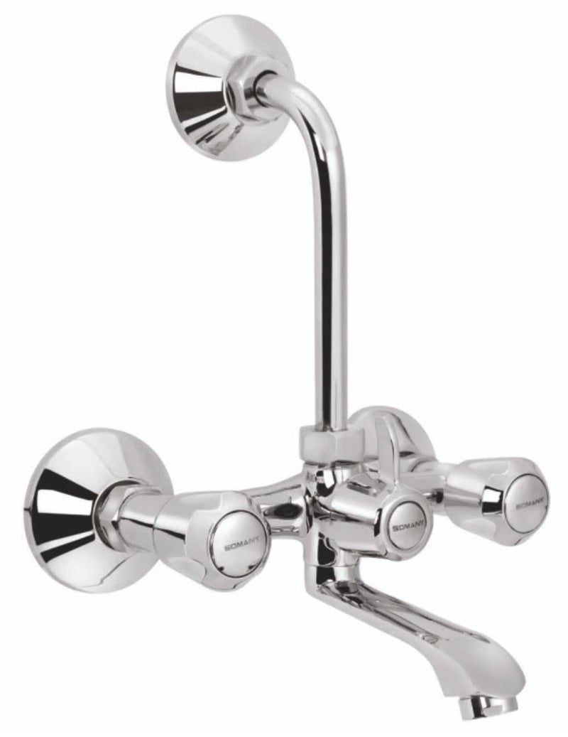 Somany Bathware Serene Series Wall Mixer with Provision for OH Shower with 115mm Long Bend Pipe