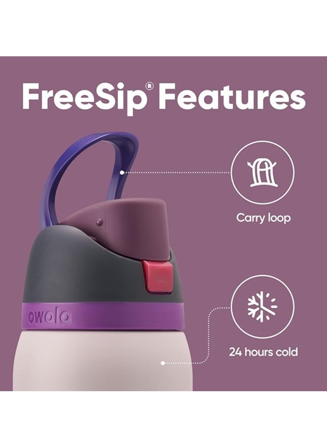 Owala Orginal Owala FreeSip Insulated Stainless Steel Water Bottle with Straw for Sports and Travel, BPA-Free, 24oz, Dreamy Field  - Image 2