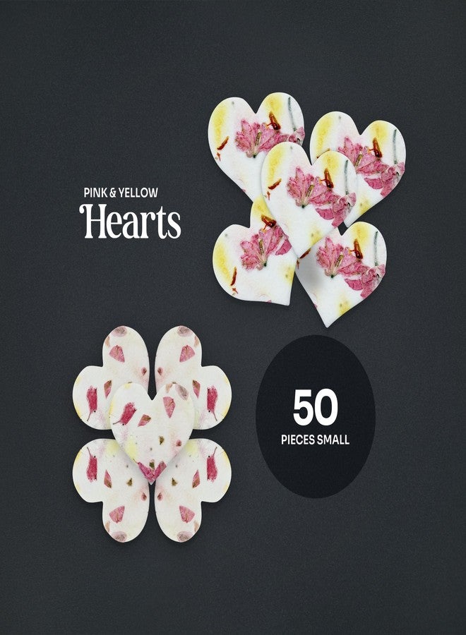Seed Bloom Heart Seed Paper - 50pcs Small Pink & Yellow Plantable Wildflower, Writable & Plantable Gift for Moms, Plant Lover, & Teachers, Ideal for Weddings, Baby Shower, Memorial, & Celebrations - Image 2