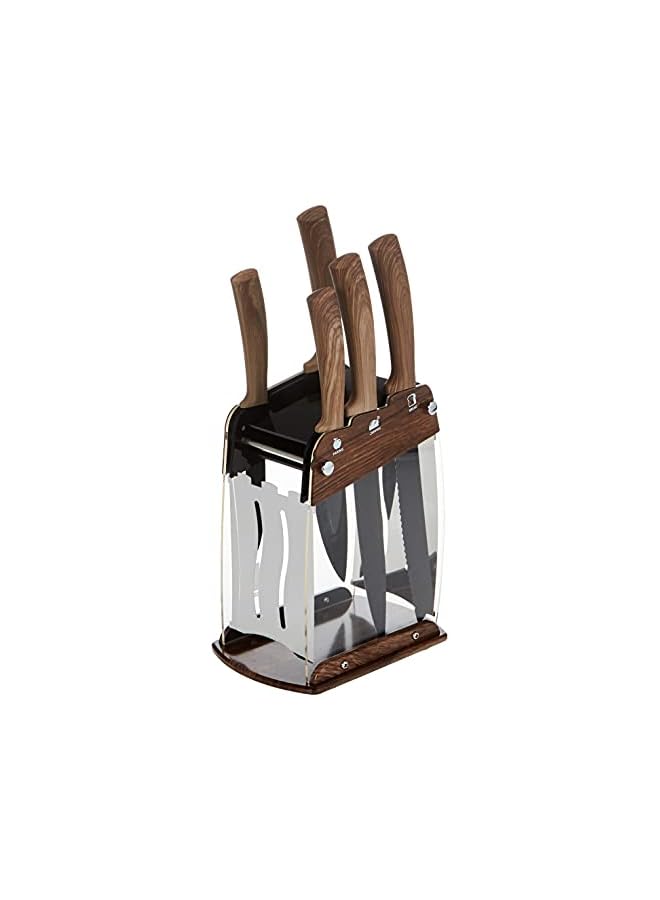 BERGNER Moncayo 6 Pcs Knife Set, Stainless Steel, Brown, BG9078mm - Image 2