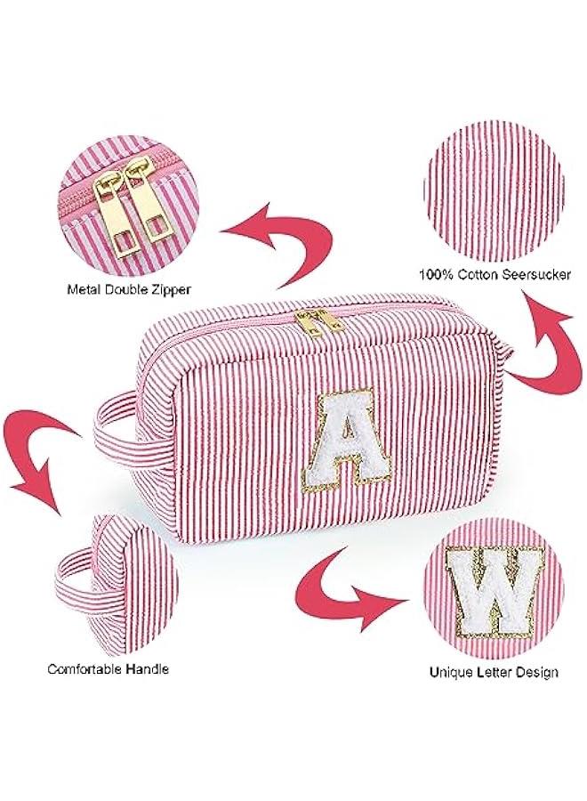 Personalized Pink Monogram Initial Makeup Bag for Women - Unique Birthday Gift for Mom, Daughter, Teacher, Wife, Grandmother, and Teen Girls - Image 5