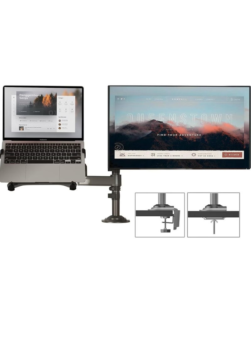 ان بي حامل شاشة NB H180بالزنبرك الغازي + حامل لابتوب مزدوج NB FP لشاشات 17"-27" - Image 3