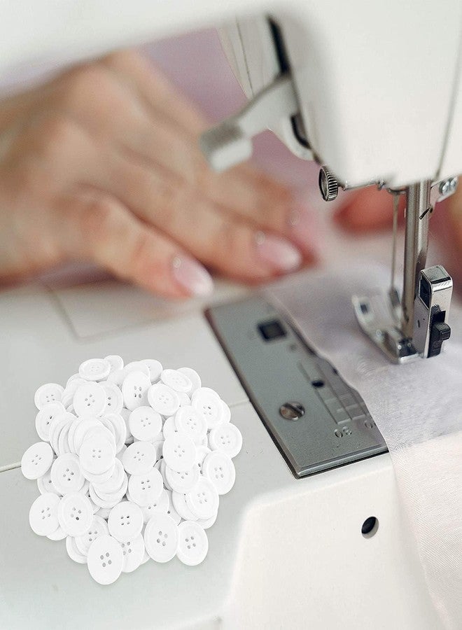 M Fabrics Suit Buttons – 4 Hole Resin Round Buttons (0.75 Inch / 19mm) for Sewing, Knitting, Dress Making, Shirts, Blazers & DIY Crafts White - Image 4