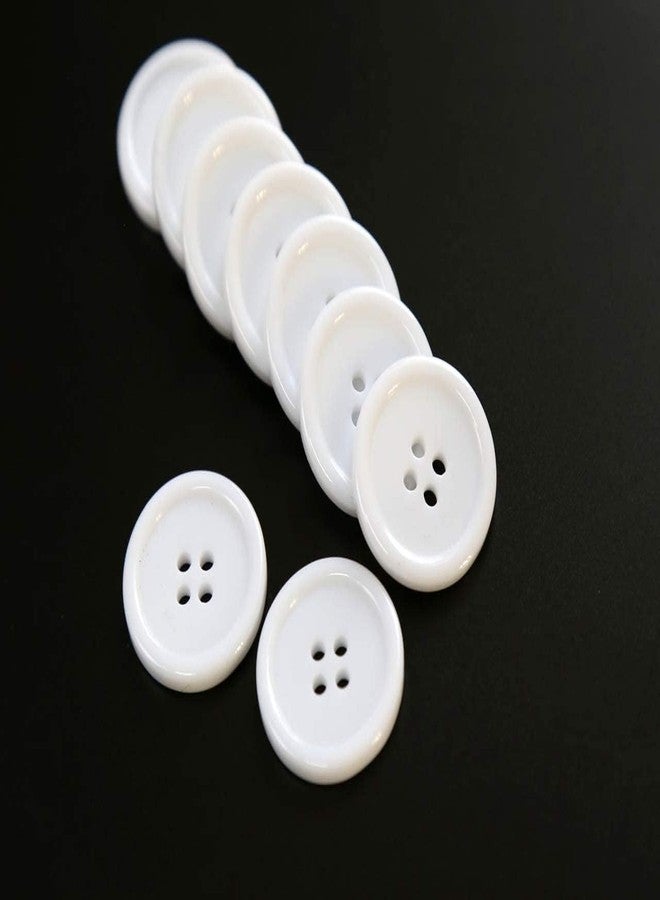 M Fabrics Suit Buttons – 4 Hole Resin Round Buttons (0.75 Inch / 19mm) for Sewing, Knitting, Dress Making, Shirts, Blazers & DIY Crafts White - Image 3