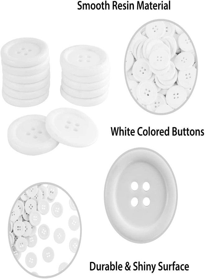 M Fabrics Suit Buttons – 4 Hole Resin Round Buttons (0.75 Inch / 19mm) for Sewing, Knitting, Dress Making, Shirts, Blazers & DIY Crafts White - Image 5