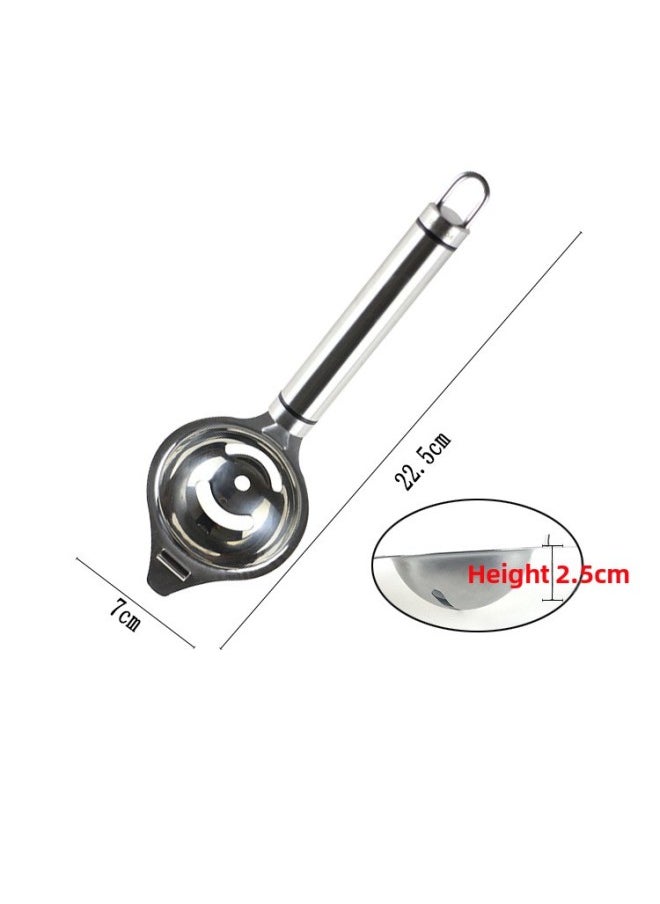 Generic - 304不锈钢漏蛋器蛋清分离器长柄蛋黄分离器漏蛋器分蛋器DIY烘焙工-颜色:B款：花型漏孔款 - Image 1