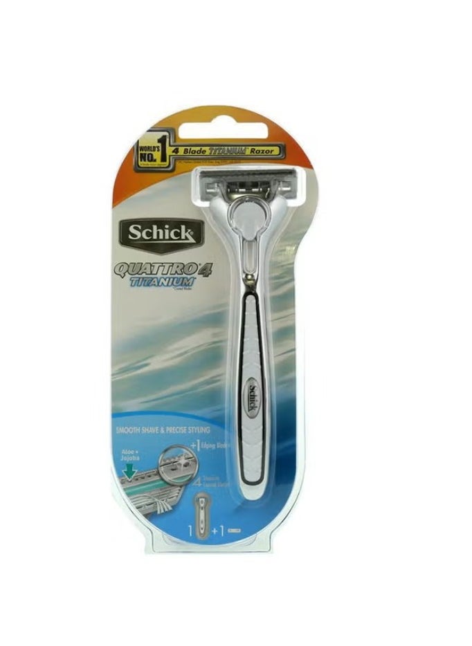 schick Quattro 4 Titanium Coated Blades White/Silver 