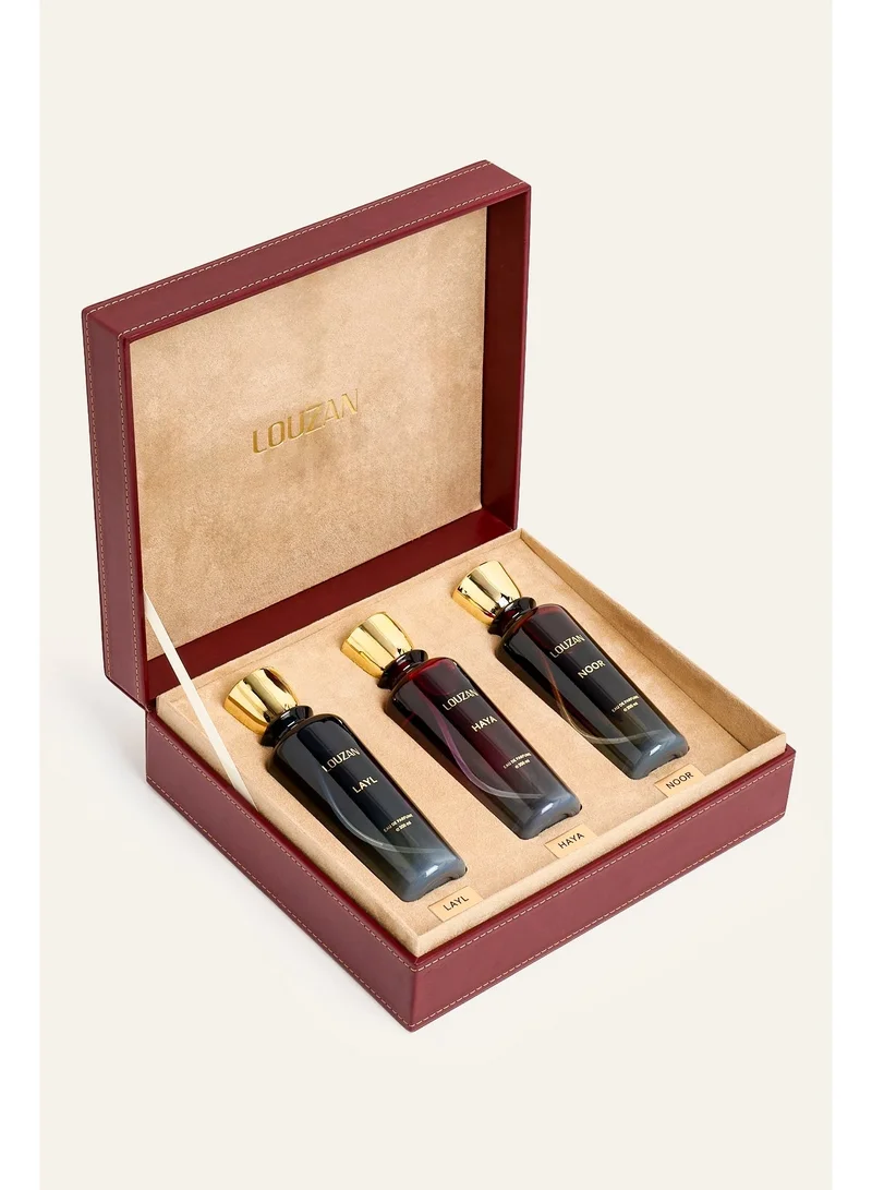 لوزان مجموعة لوزان بريفيه للعطور الفاخرة – علبة هدايا تحتوي على 3 عطور بحجم 200 مل لكل عطر