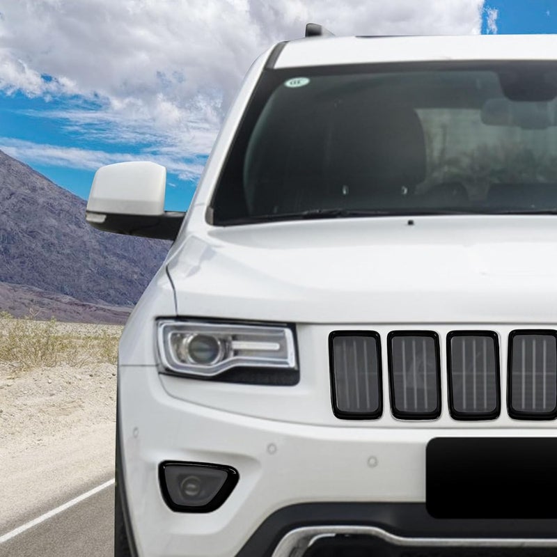Jimen 7PCS Grille Inserts Cover & 2PCS Front Fog Light Bezel Trim for Jeep Grand Cherokee 2014-2016 - Image 5
