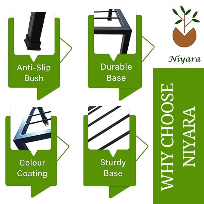 Niyara || Metal Planter Stand || Plant Stand for Pots|| Outdoor Plant Stand (Square Stand Set of 4) - Image 5