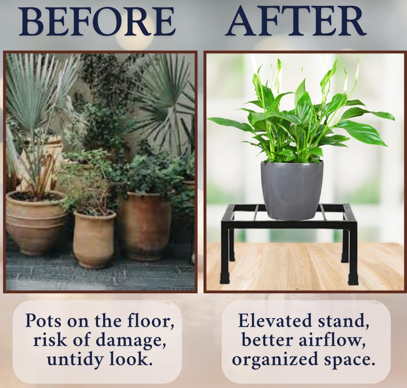 Niyara || Metal Planter Stand || Plant Stand for Pots|| Outdoor Plant Stand (Square Stand Set of 4) - Image 4