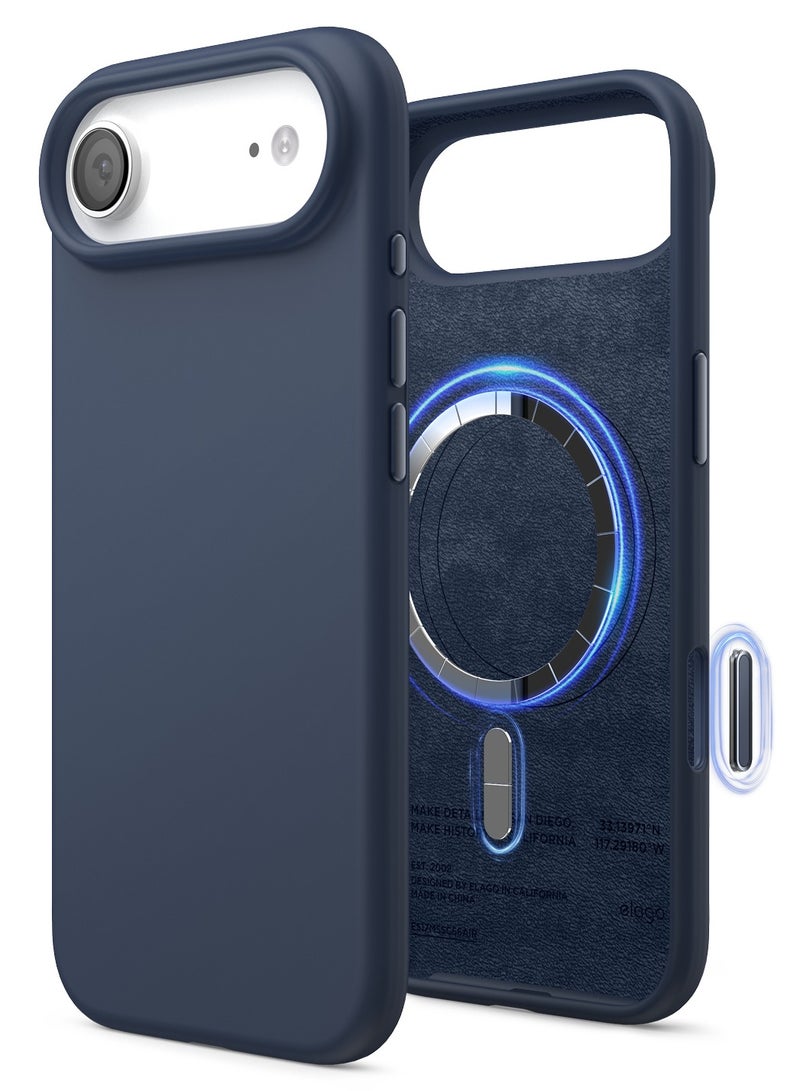 Elago Magnetic Liquid Silicone for iPhone 17 Air case cover [Camera Control Button Cover] compatible with MagSafe Shockproof - Jean Indigo - Image 1