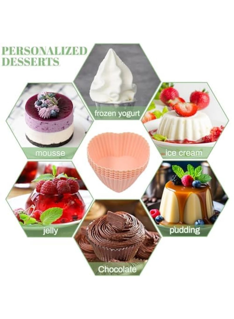 Barakah 25 Pack Silicone Cupcake Liners, Reusable Muffin Molds Non-Stick, 5 Fun Shapes & Colors, Heat Resistant Baking Cups, Easy Clean Silicone Muffin Cups for Muffins & Cupcakes (5 Colors) - Image 5