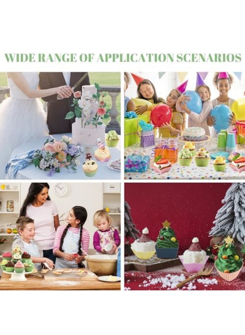 Barakah 25 Pack Silicone Cupcake Liners, Reusable Muffin Molds Non-Stick, 5 Fun Shapes & Colors, Heat Resistant Baking Cups, Easy Clean Silicone Muffin Cups for Muffins & Cupcakes (5 Colors) - Image 3