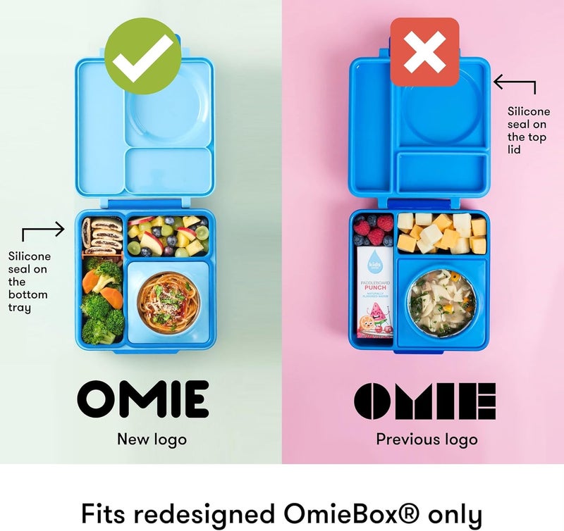 أومي OmieBox (عبوة من 2) حاويات صلصات مانعة للتسرب للوجبات الجاهزة، وعاء صلصة السلطة، وعاء التوابل مع أغطية - سيليكون آمن للطعام - 4 أونصات (أزرق بحري/أخضر) - Image 5