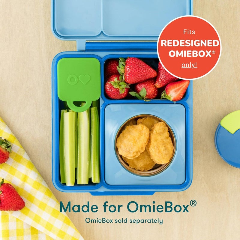 أومي OmieBox (عبوة من 2) حاويات صلصات مانعة للتسرب للوجبات الجاهزة، وعاء صلصة السلطة، وعاء التوابل مع أغطية - سيليكون آمن للطعام - 4 أونصات (أزرق بحري/أخضر) - Image 2