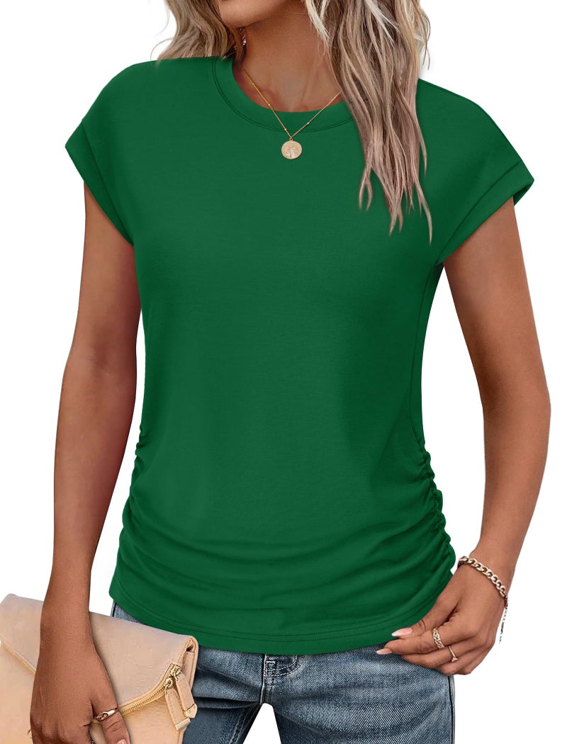 SAMPEEL Tops for Women Trendy Summer Outfits St Patricks Day Shirt Spring Clothes Fashion 2026 Green L - Image 1