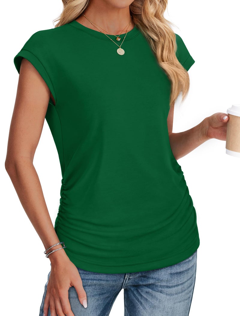 SAMPEEL Tops for Women Trendy Summer Outfits St Patricks Day Shirt Spring Clothes Fashion 2026 Green L - Image 3