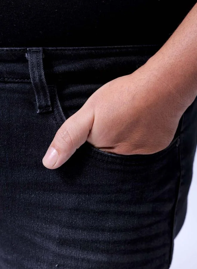هاردسودا Men Plus Size Slim Fit Solid Mid-Rise Stretchable Jeans