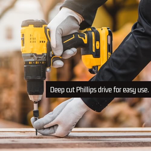 Bolt Dropper براغي بولت دروبير #8 x 3/8 بوصة سوداء، عبوة من 25 - براغي خشبية قصيرة برأس مسطح من الفولاذ المقاوم للصدأ مطلية بكسلان - مقاومة للصدأ للاستخدام في الخشب، الجدران الجافة، والمشاريع الخارجية - Image 2